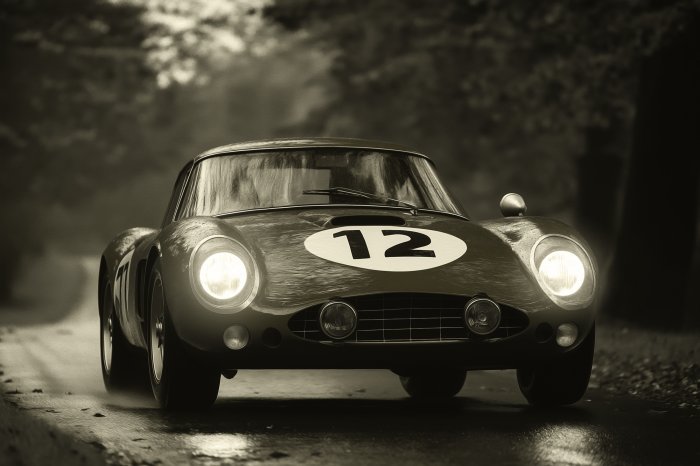 Papier peint  Course de voitures vintage dans la rue