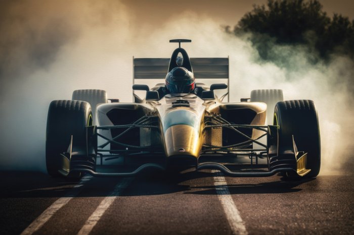 Papier peint  Voiture de course moderne de Formule sur la piste