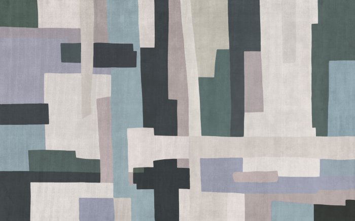 Papier peint  Motif abstrait dans un style moderne formes vertes, bleues et beiges