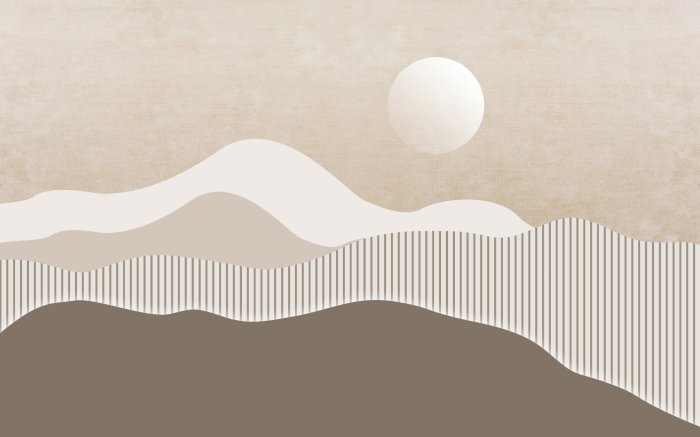 Papier peint  Paysage avec montagnes en style minimaliste