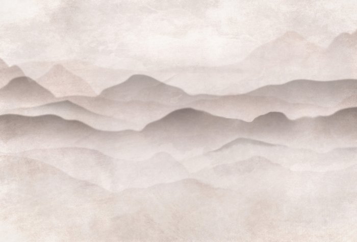 Papier peint  Paysage montagneux minimaliste en beige