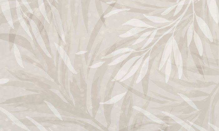 Papier peint  Feuilles sur fond beige composition minimaliste