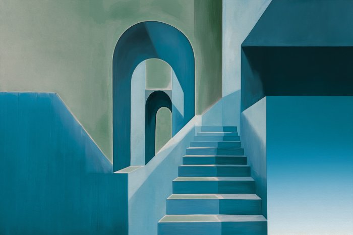 Papier peint  Formes géométriques avec escaliers