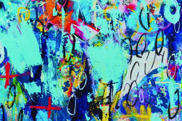 Papier peint  Art de rue abstrait sur le mur