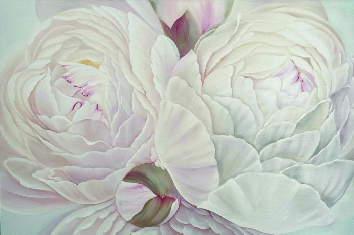 Papier peint  Fleurs de pivoine dans des teintes délicates de rose