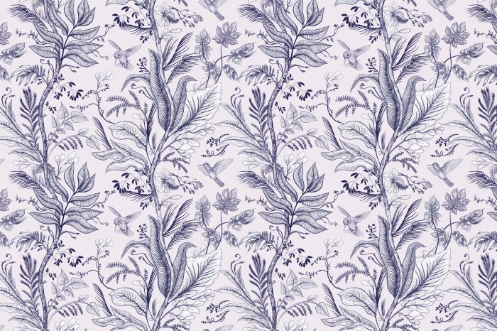 Papier peint  Végétation sauvage avec des fleurs parmi les fleurs