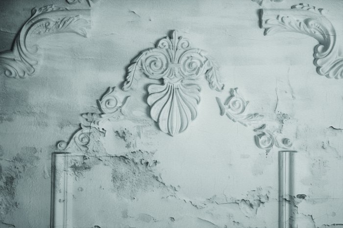 Papier peint  Stuc sur béton gris fissuré