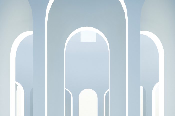 Papier peint  Arches abstraites en nuances de gris