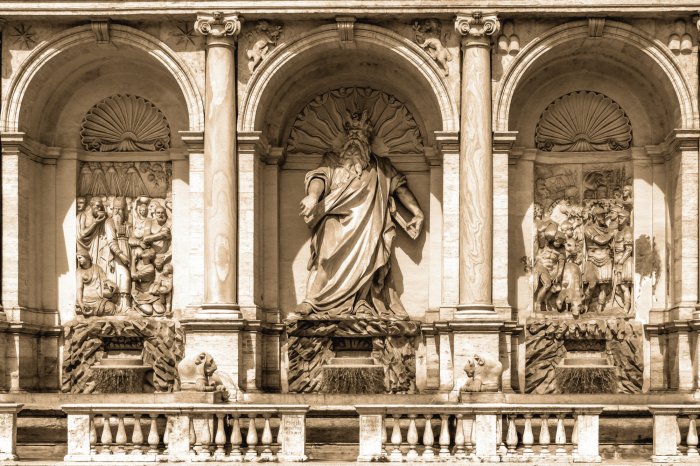 Papier peint  Architecture avec une fontaine à Rome