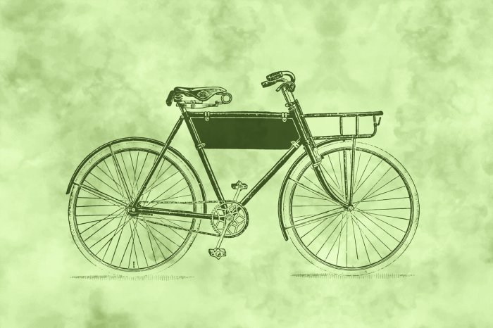 Papier peint  Vieux vélo dans un dessin vintage stylisé