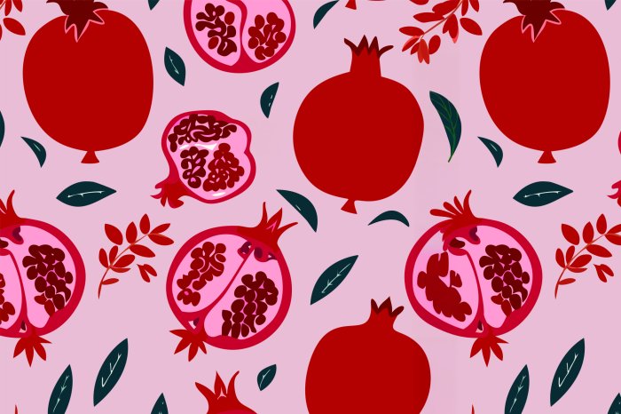 Papier peint  Fruits rouges d'une grenade juteuse