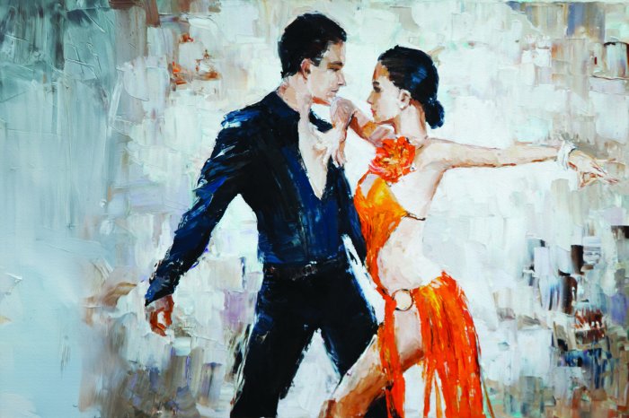 Papier peint  Femme et homme en danse de salon