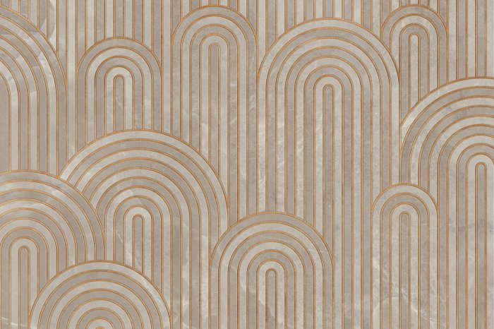 Papier peint  Arcs avec des rayures dorées