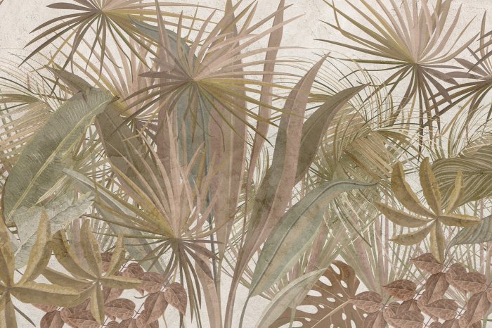 Papier peint  Jungle pleine de feuilles tropicales