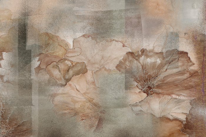 Papier peint  Fleurs délicates sur un fond texturé