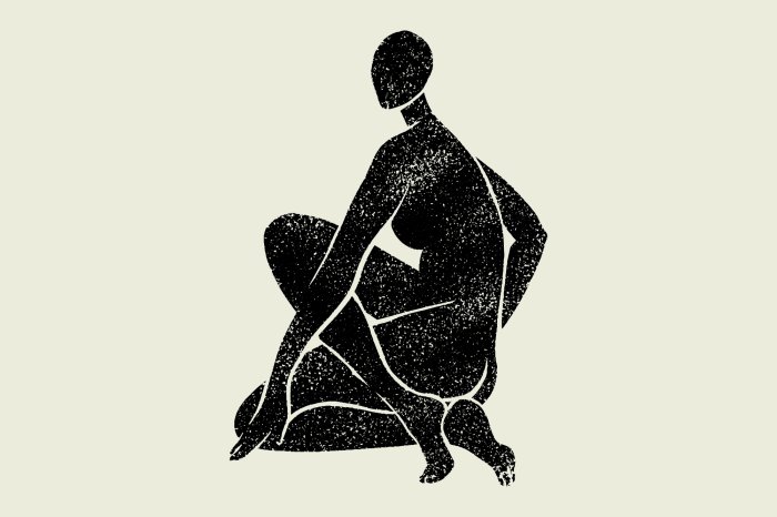Papier peint  Dessin minimaliste d'une femme en noir