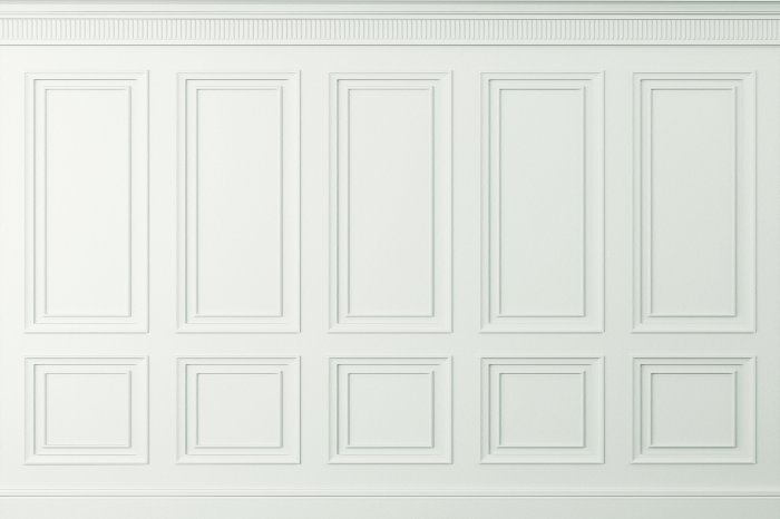 Papier peint  Imitation de boiserie en couleurs blanches