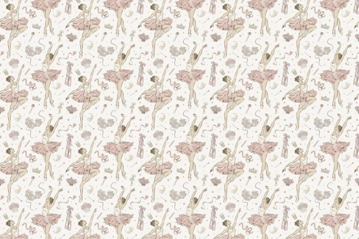 Papier peint  Femmes dansant le ballet en rose
