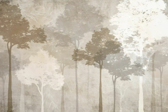 Papier peint  Arbres délicats dans un décor lumineux