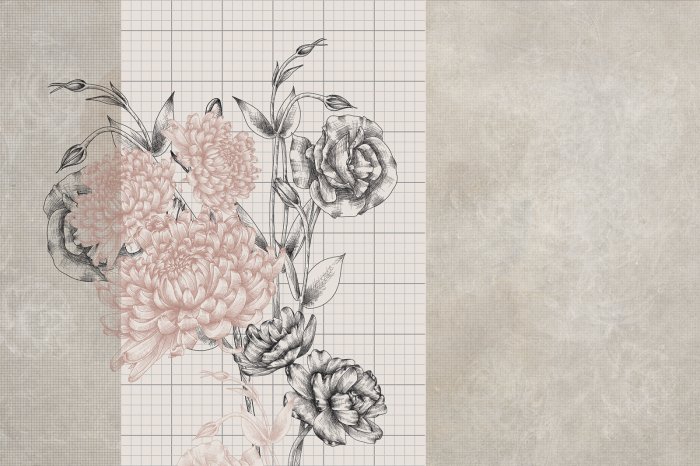 Papier peint  Marbre blanc avec des ornements dorés