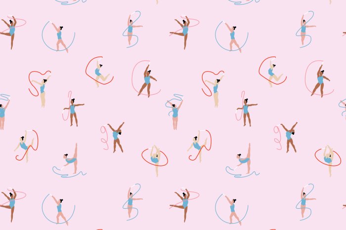 Papier peint  Femmes dansant le ballet avec des rubans