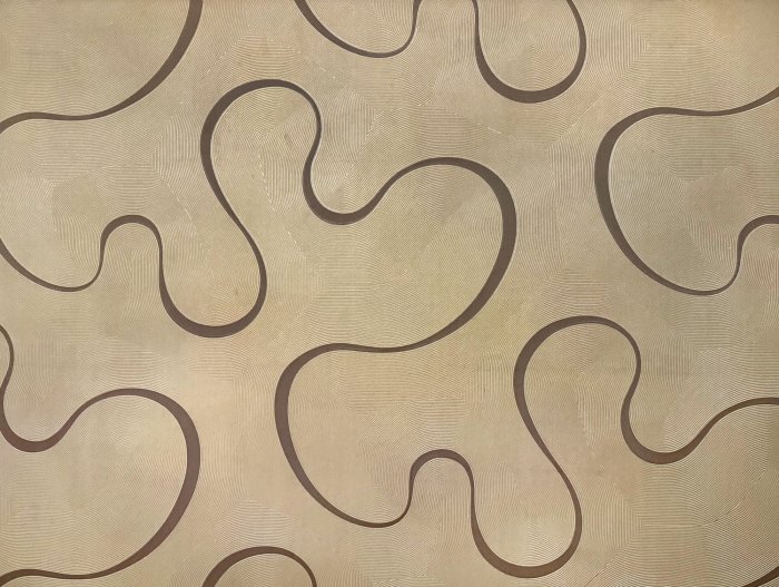 Papier peint  Lignes ondulées brunes sur la texture