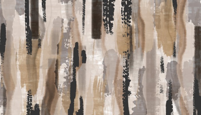 Papier peint  Fresque aquarelle en tons bruns et gris