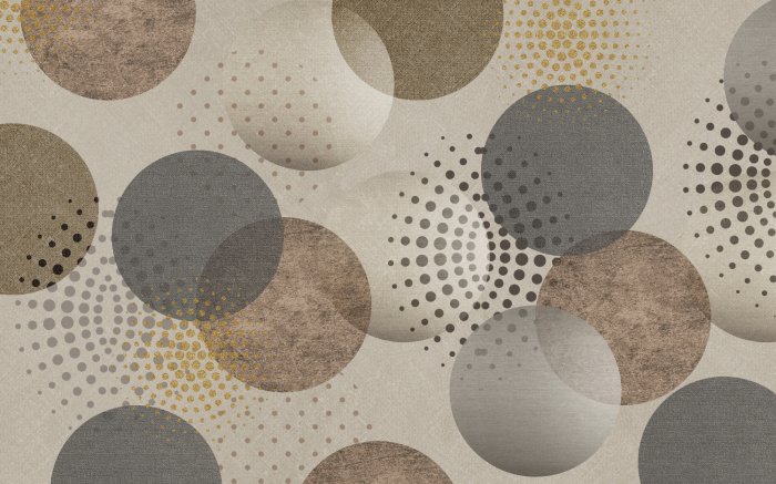 Papier peint  Formes de cercles en beige