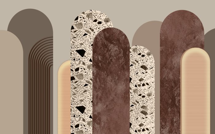 Papier peint  Textures variées sur des arches brunes
