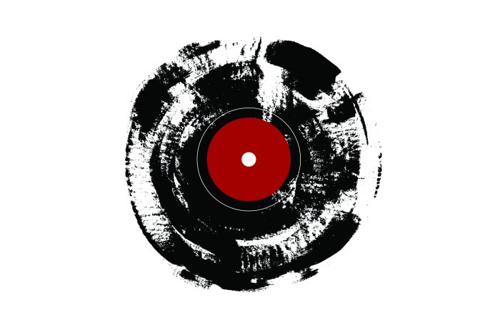 Papier peint  Disque vinyle noir et blanc