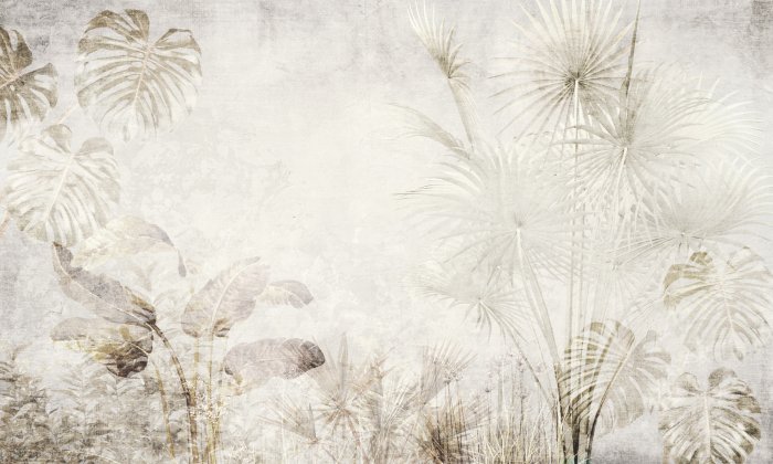 Papier peint  Motif botanique délicat en beiges