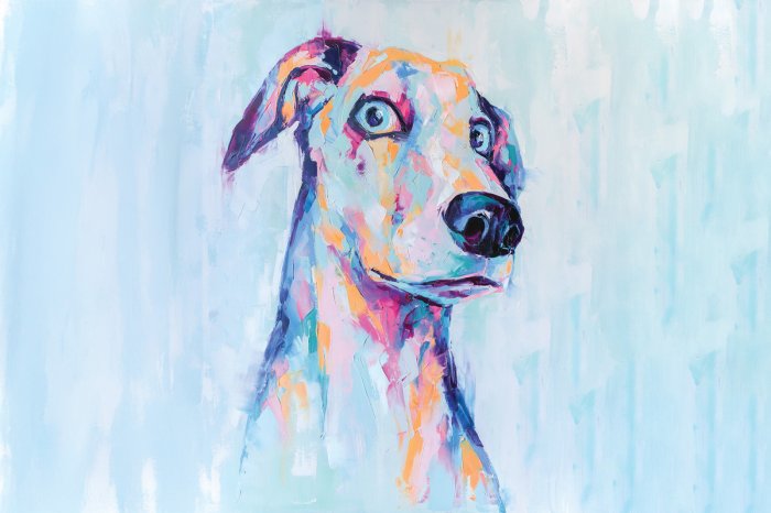 Papier peint  Portrait abstrait de chien style peinture