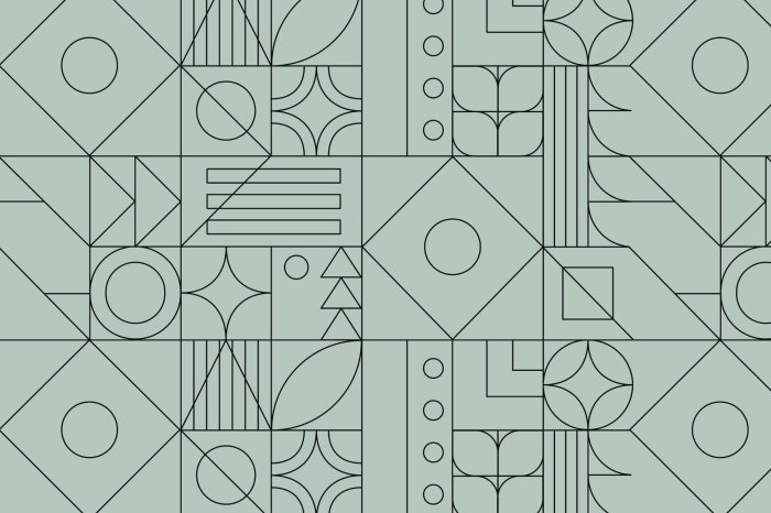 Papier peint  Lignes noires dans des formes géométriques