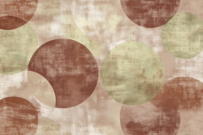 Papier peint  Cercles géométriques marron et verts