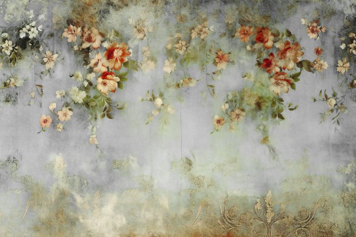 Papier peint  Fleurs dans le style scandinave