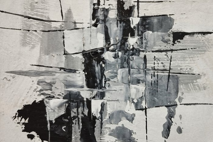 Papier peint  Mur peint avec des peintures noire et blanche