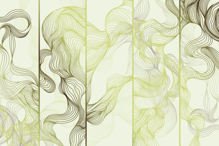 Papier peint  Vagues doré-brun sur fond clair