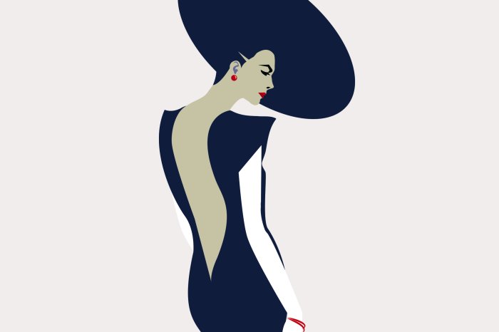 Papier peint  Femme avec chapeau sur fond clair