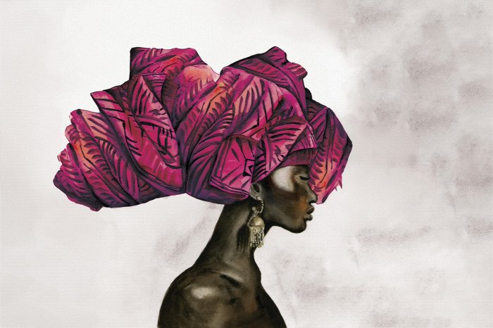 Papier peint  Femme avec un turban africain sur la tête
