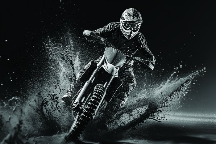 Papier peint  Motocycliste de course sur la piste