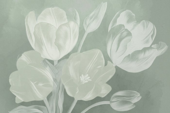 Papier peint  Fleurs de tulipes dans un décor délicat
