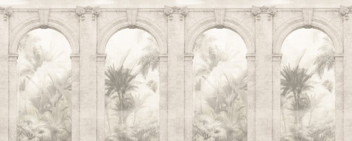 Papier peint  Arches décoratives parmi la végétation tropicale