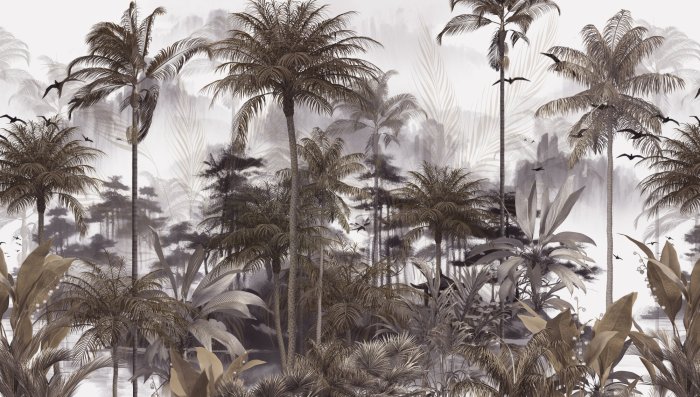 Papier peint  Palmiers dans la jungle tropicale paysage exotique