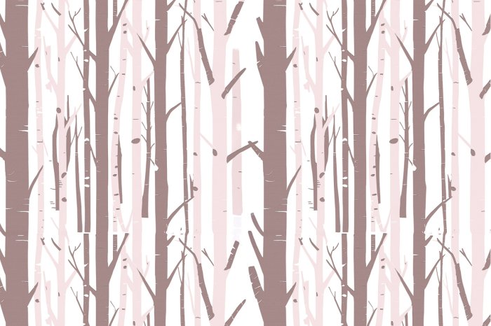 Papier peint  Forêt de bouleaux minimaliste dans un style féerique