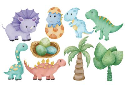 Sticker  Dinosaures et plantes tropicales