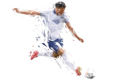 Sticker  Joueur de football dans un style abstrait