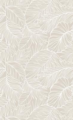 Sticker  Motif végétal feuilles tropicales sur fond beige clair