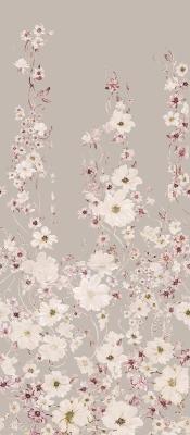 Sticker  Fleurs roses et blanches sur un fond clair