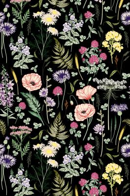 Sticker  Fleurs sauvages sur fond noir