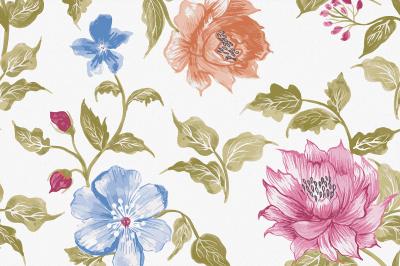 Sticker  Motif botanique avec des fleurs dans le style aquarelle